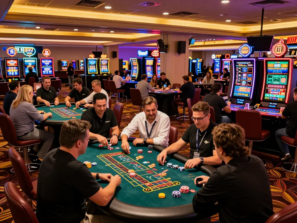 Players enjoying casino games at https://mm88.green/, a lively atmosphere filled with excitement and strategic gambling.