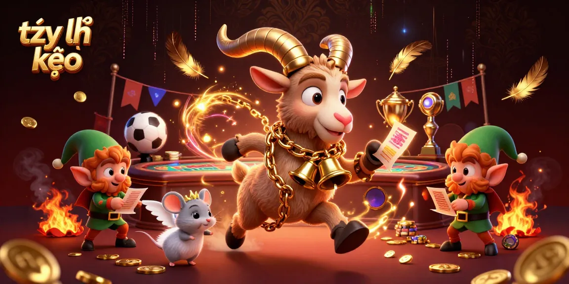 Experience thrilling tỷ lệ kèo sports betting action in a lively casino illustration featuring playful characters.