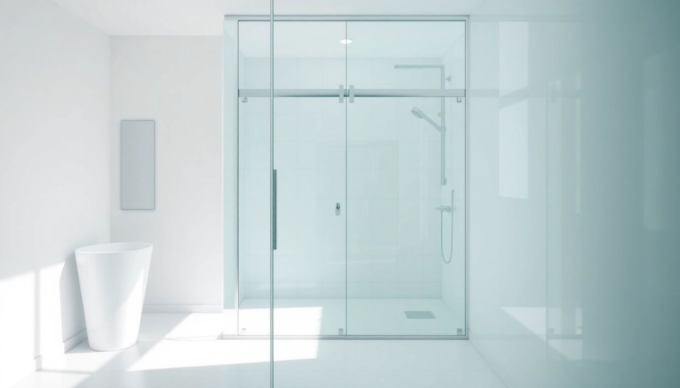 Beautiful shower doors sliding effortlessly in a modern bathroom, enhancing the contemporary design.