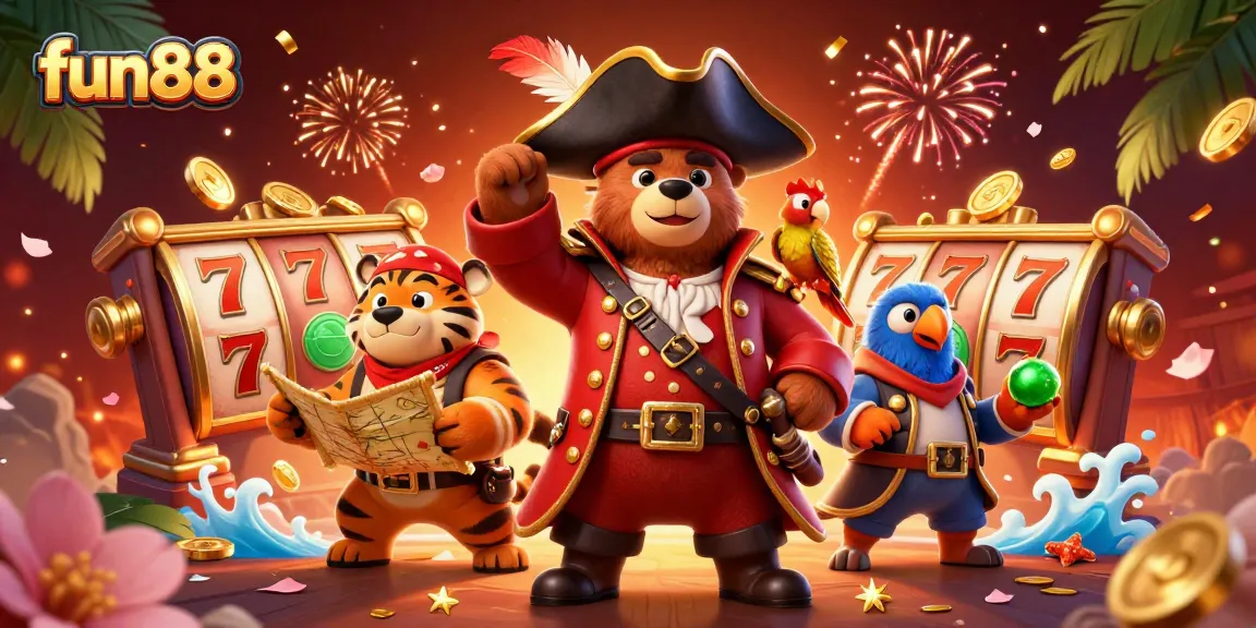 Experience fun88 winning big with a vibrant 3D casino-themed illustration featuring captivating characters.