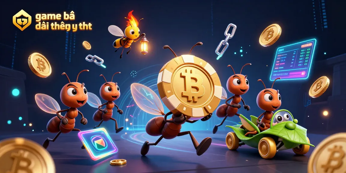 Engage in thrilling heists with game bài đổi thưởng uy tín, featuring animated ants and crypto elements.