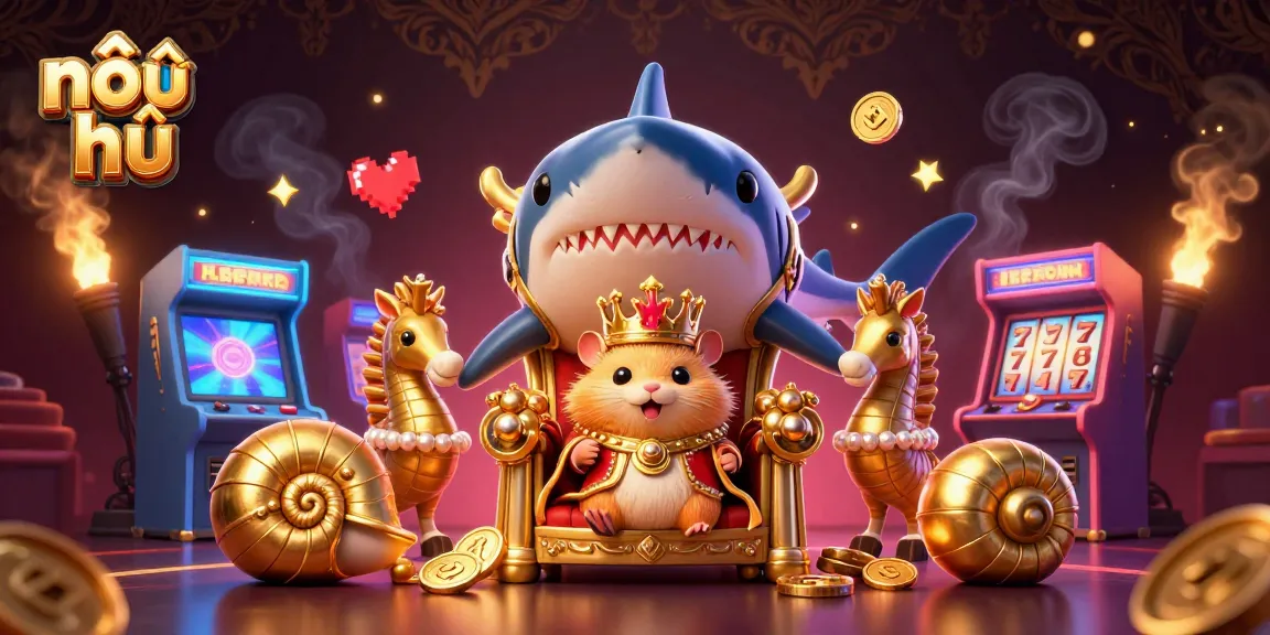 Play nổ hũ with unique characters supported by vibrant casino-themed graphics and slot elements.