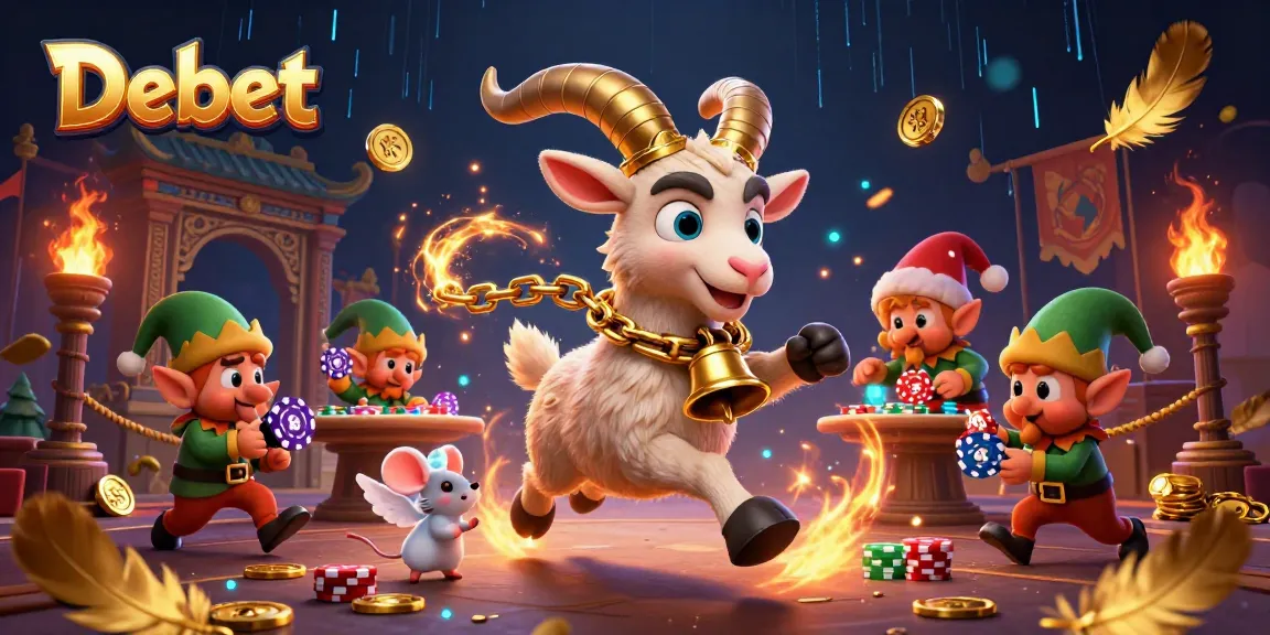 Bet big with Debet at a mystical casino where Krampus deals the cards amidst whimsical chaos.