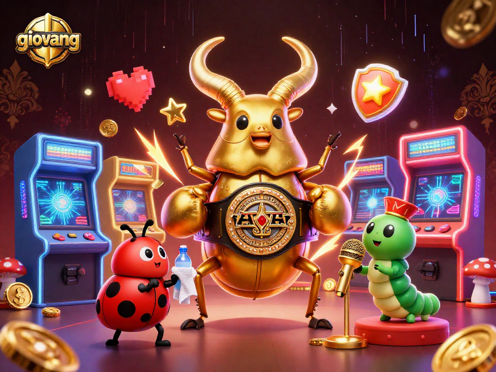 Experience thrilling sports betting with giovang's dynamic illustration featuring a champion beetle.