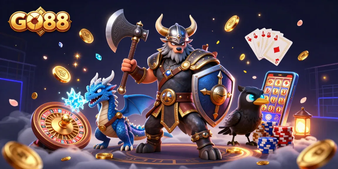 Experience captivating GO88 gameplay as you spin and win with vibrant casino elements.