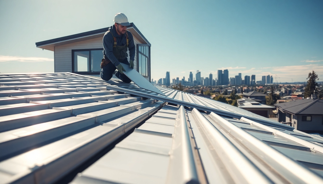 Showcasing metal roofing calgary installation by a professional contractor on a modern home.