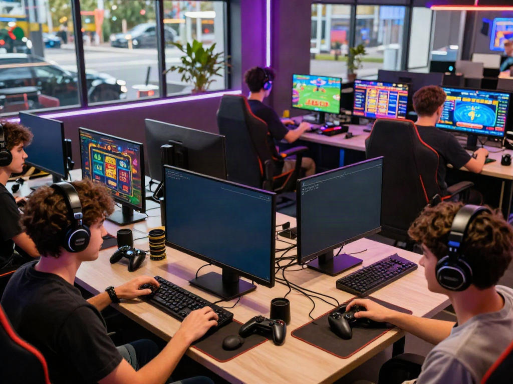 Exciting lu88 online gaming scene with players engaging in various casino games.