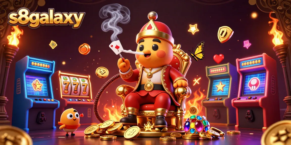 S8galaxy offers an exciting 3D illustration combining gaming elements and rich casino themes.