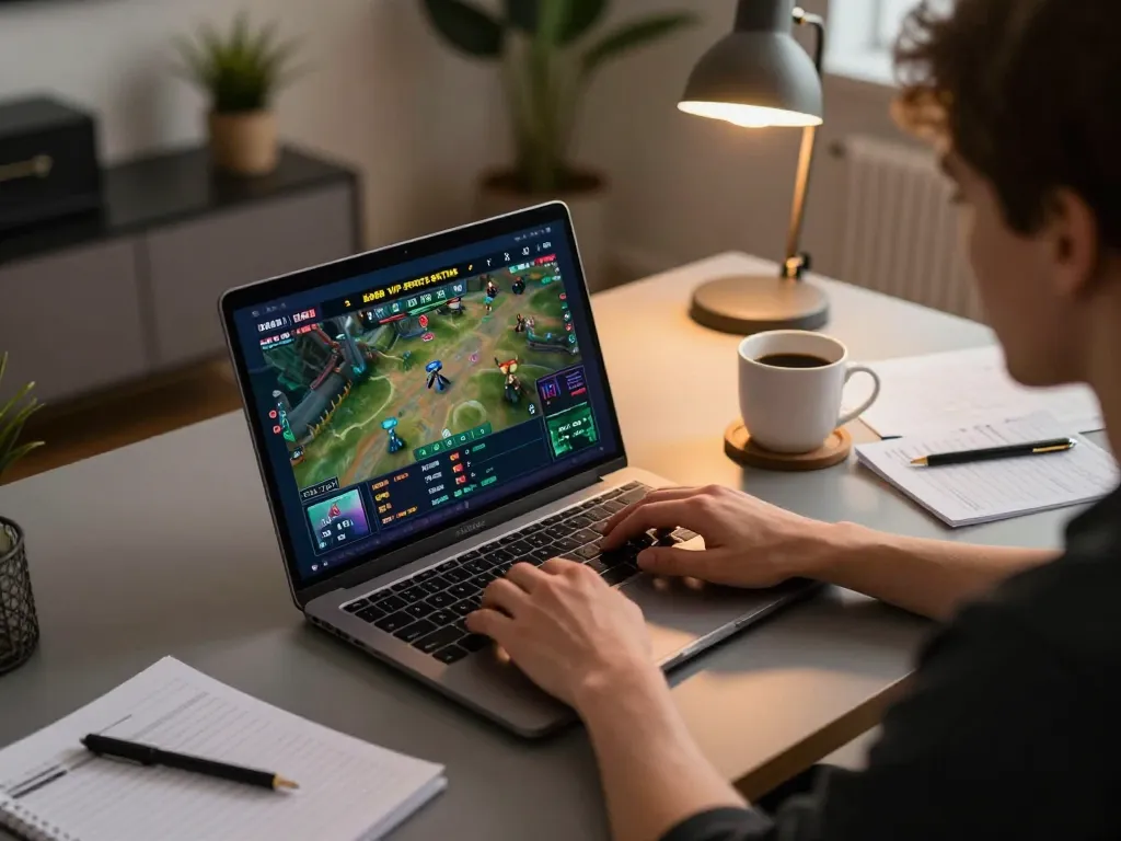 Engaged player using DA88 VIP platform for online sports betting at a modern home setup
