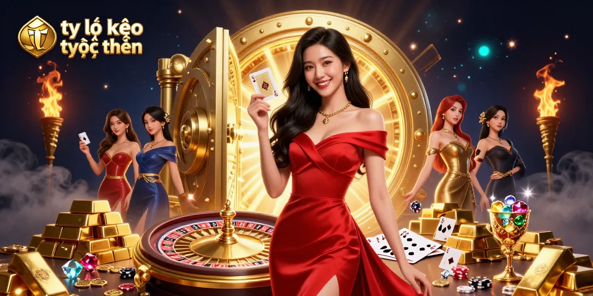 Experience thrilling tỷ lệ kèo trực tuyến with a confident woman holding a playing card, dynamic casino scene.