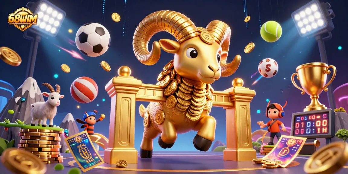 Engage with 68WIM's thrilling casino adventures featuring a golden ram at play.
