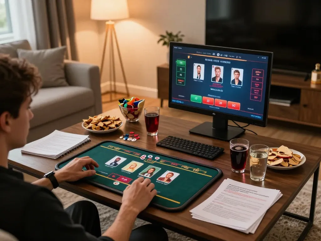 Tải hitclub in a cozy setting with a player engaged in online casino gaming