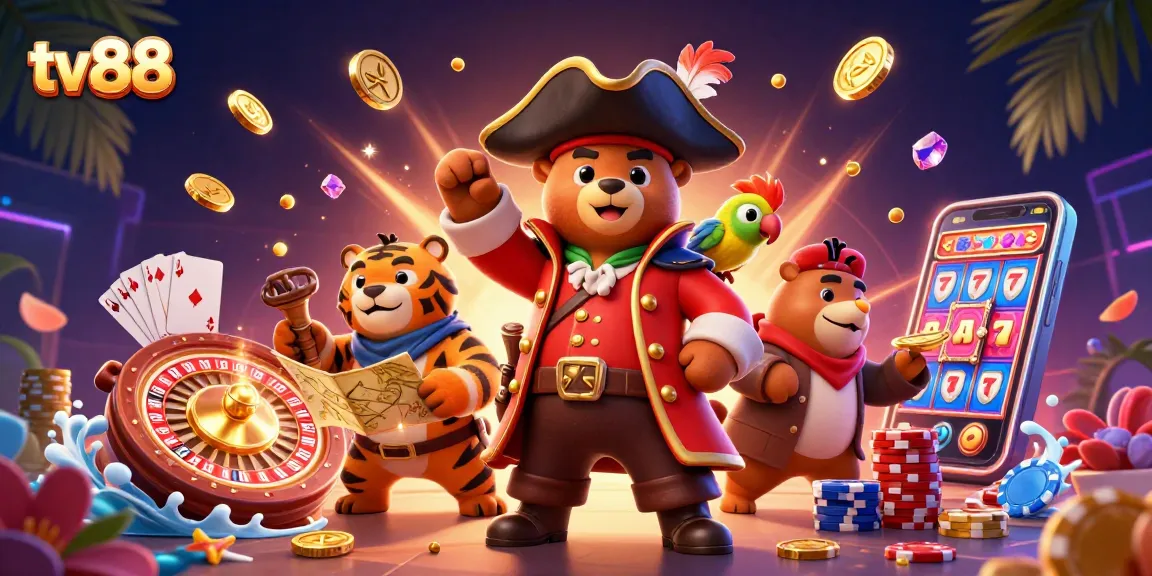 Win big with tv88's exciting casino adventure featuring 3D pirates and thrilling game elements.