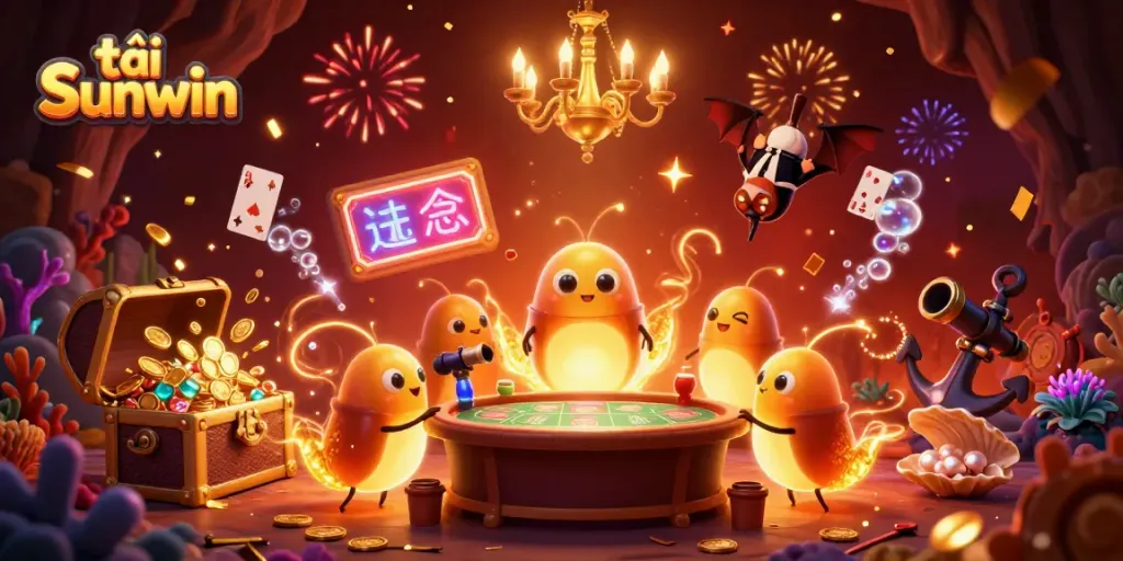 Play and win at tải Sunwin with glowing glowworms in a vibrant cave casino.
