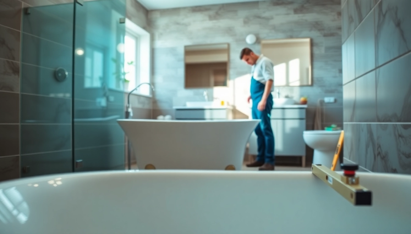 Bathroom fitter Manchester showcasing modern tiles and fixtures in a stylish setting.