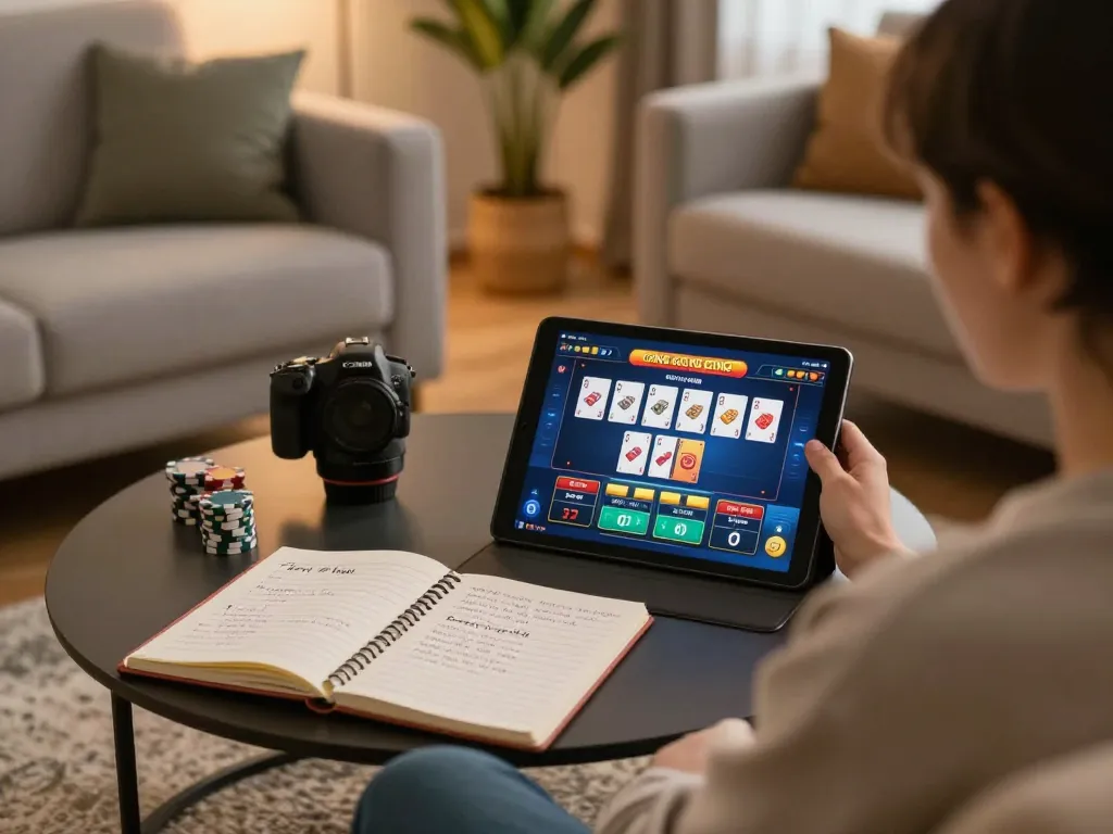 Engaging gameplay at hitclub cổng game on mobile device in a cozy home setup.