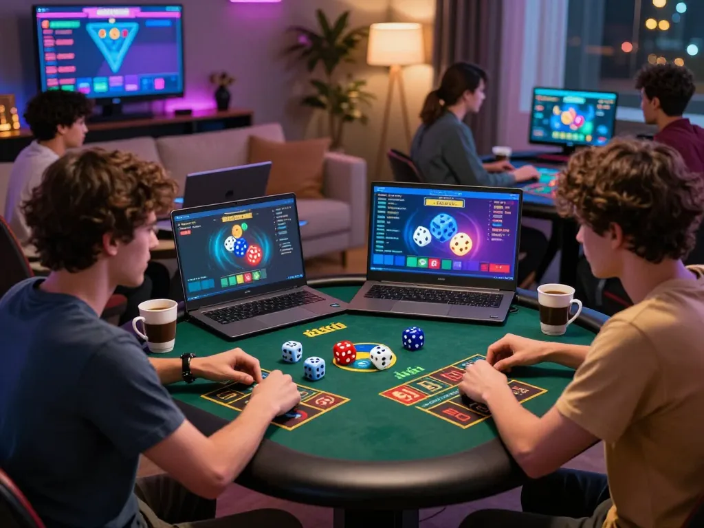 Players engaging in an exciting game of tài xỉu online in a vibrant virtual environment.