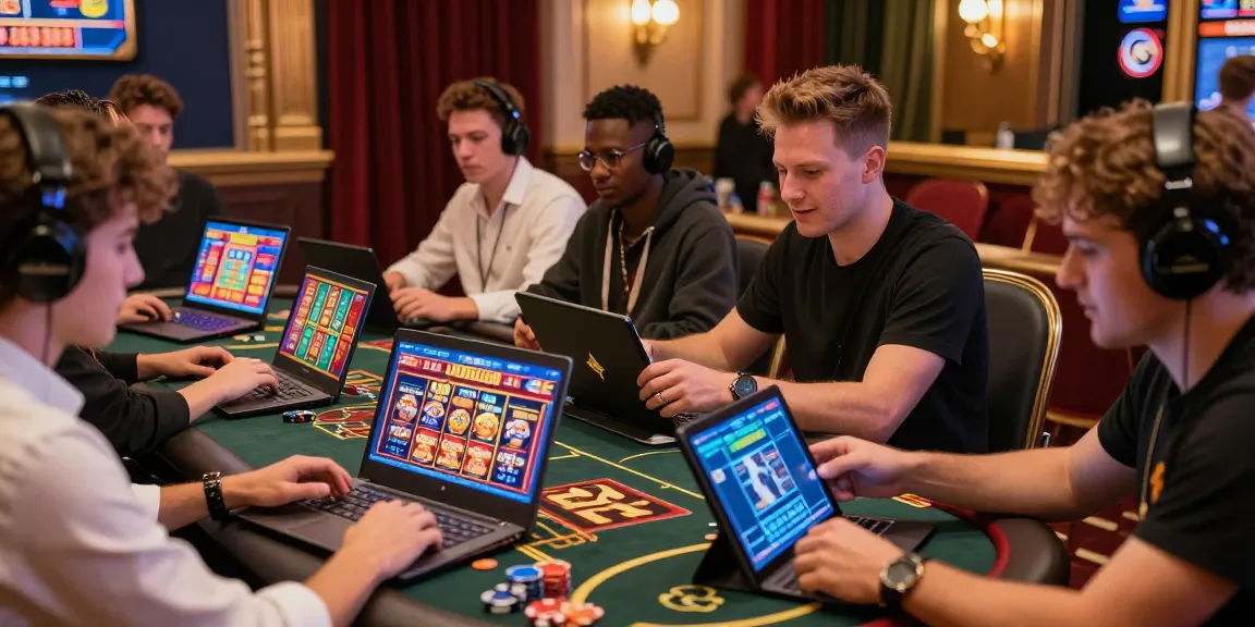 UK players enjoying credit card casinos online at crownwoods.org.uk with engaging game interfaces and vibrant atmosphere.