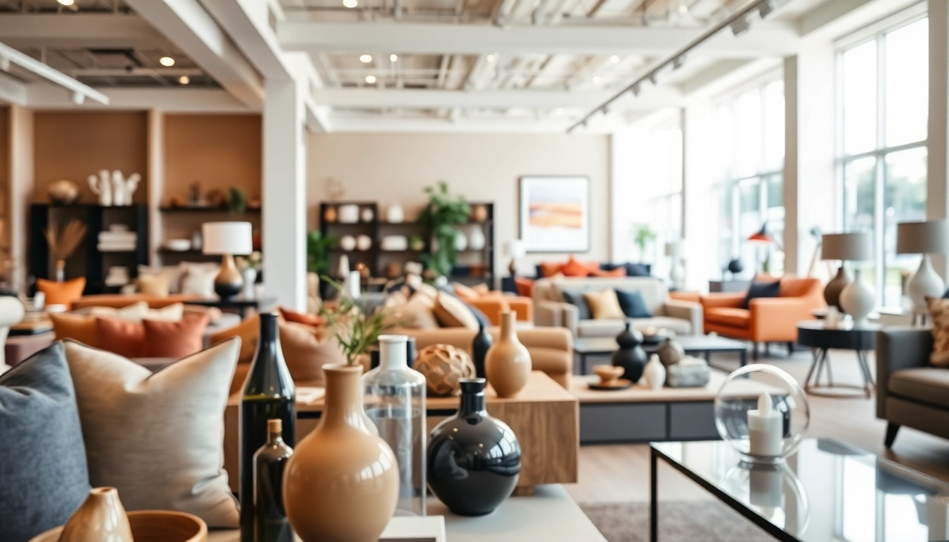 Explore the diverse offerings of a Furniture Accessories Supplier with stylish decor items in a showroom.