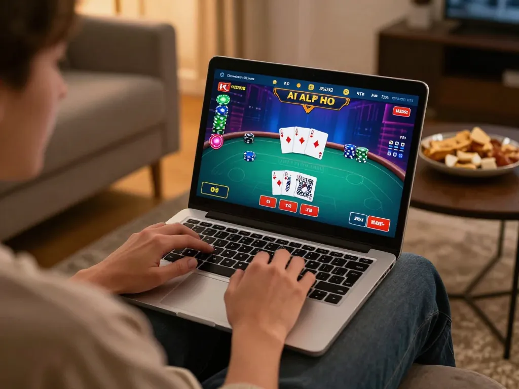C168 player actively engaging in online poker game with strategic focus and vibrant display