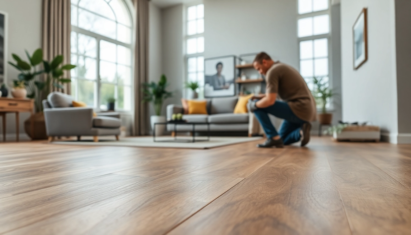 Install flexible vinyl plank flooring beautifully in a modern living room with elegant decor.