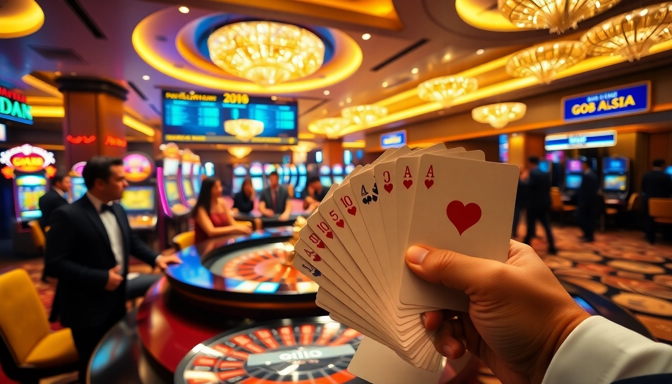 Experience thrilling gaming action at a luxurious casino. Go8 asia on display with exciting tables.
