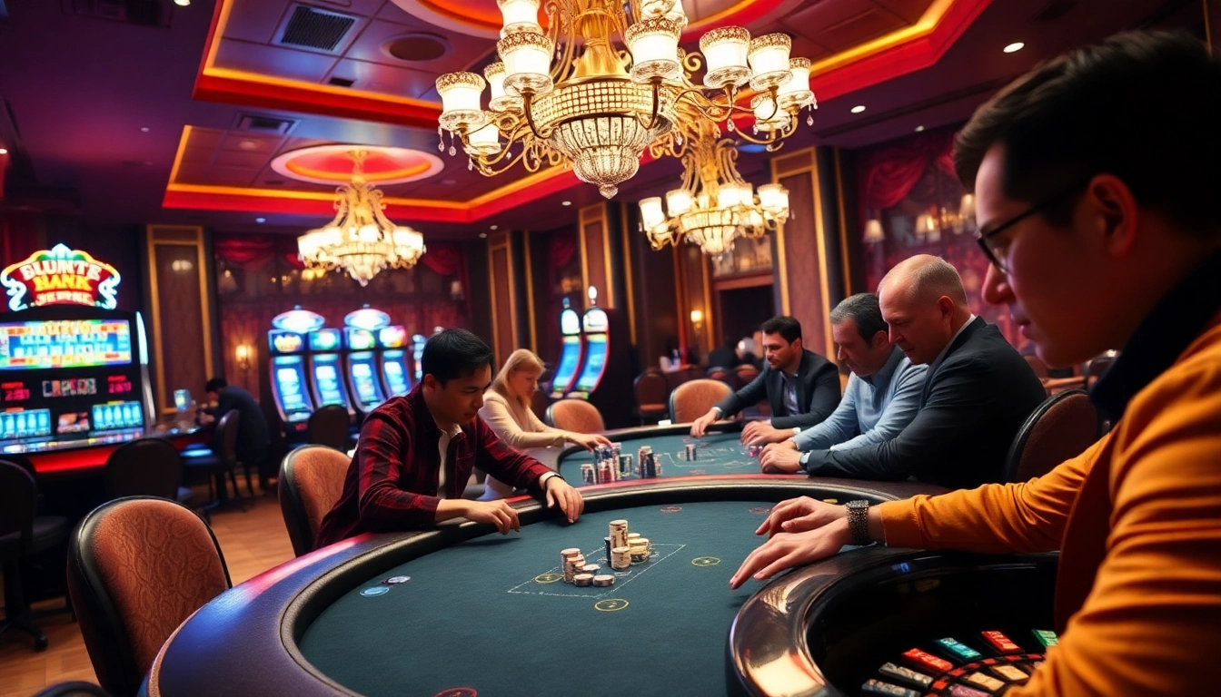 Experience thrilling gameplay at HBBET with poker tables and vibrant casino elements